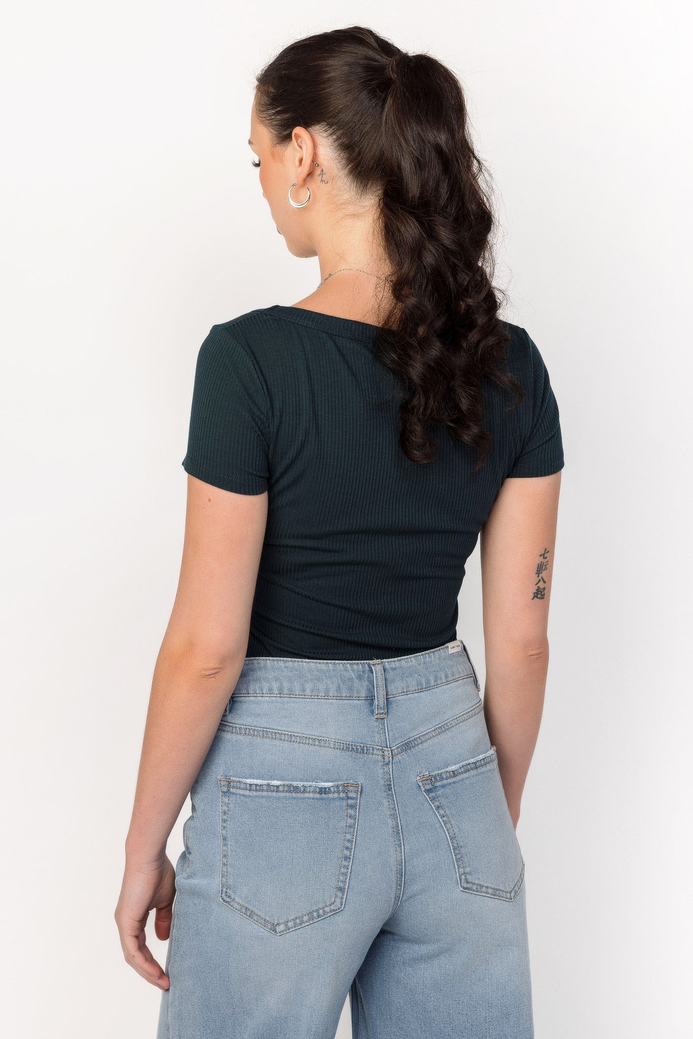 Ribbed Scoop-Neck Tee