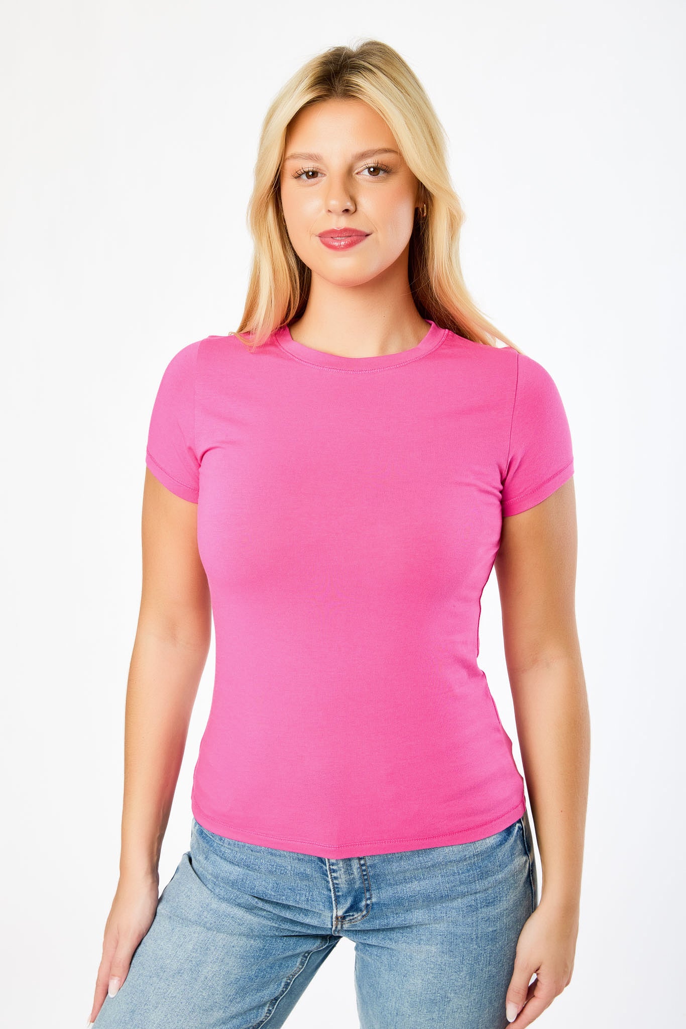 Cap-Sleeve Crew-Neck Tee