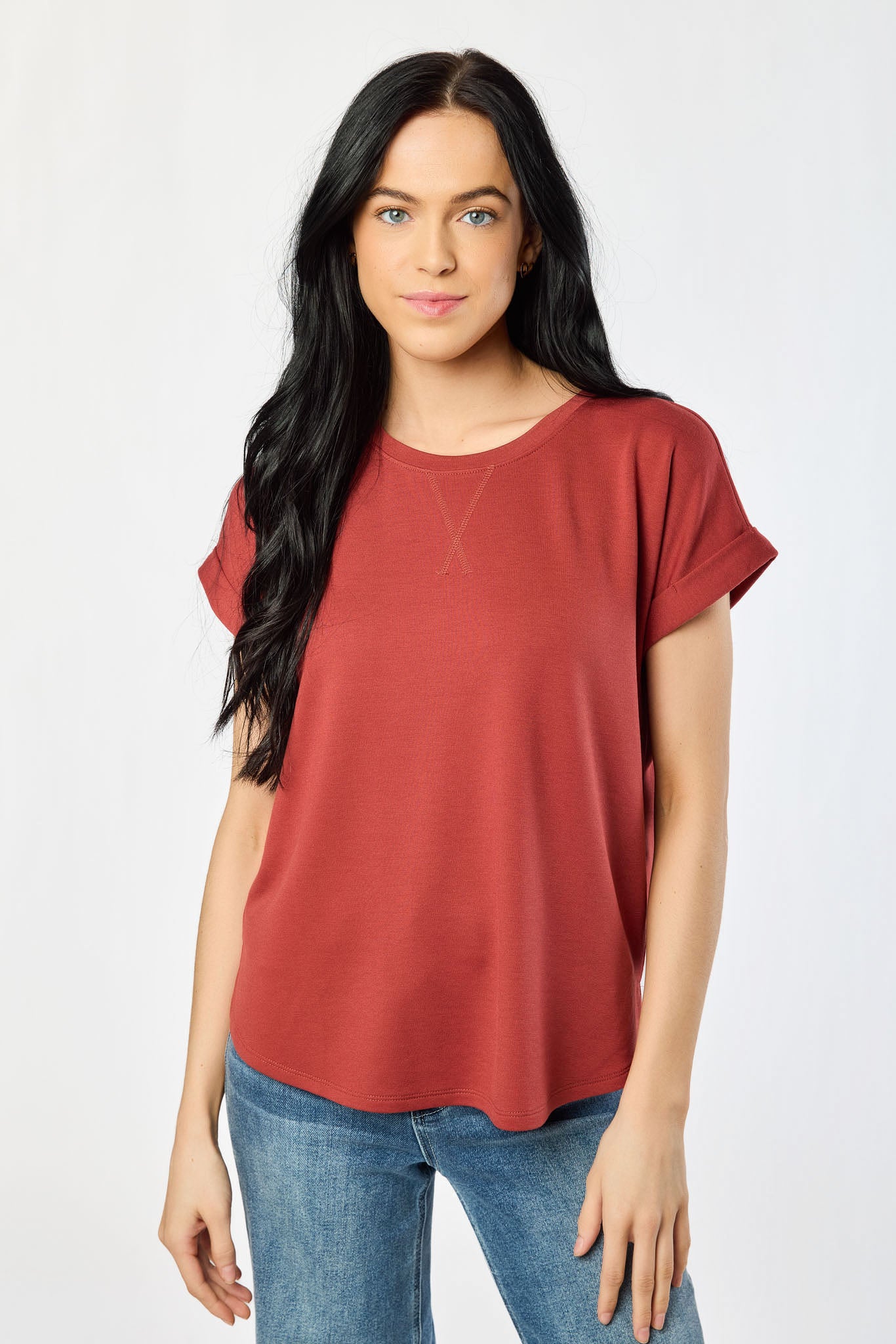 Short-Sleeve Sweatshirt with Side Slits