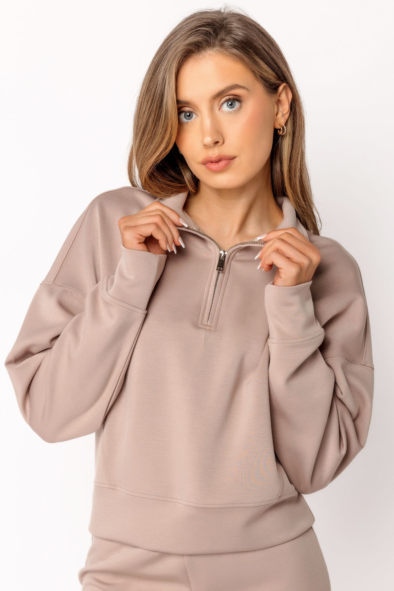 Scuba Knit Half Zip Sweatshirt
