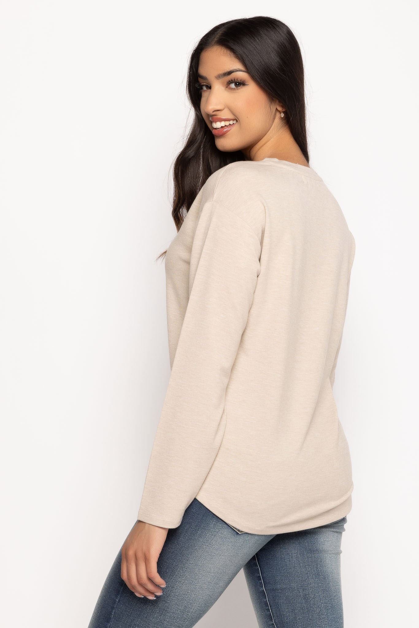 French Terry Sweatshirt with Side Slits