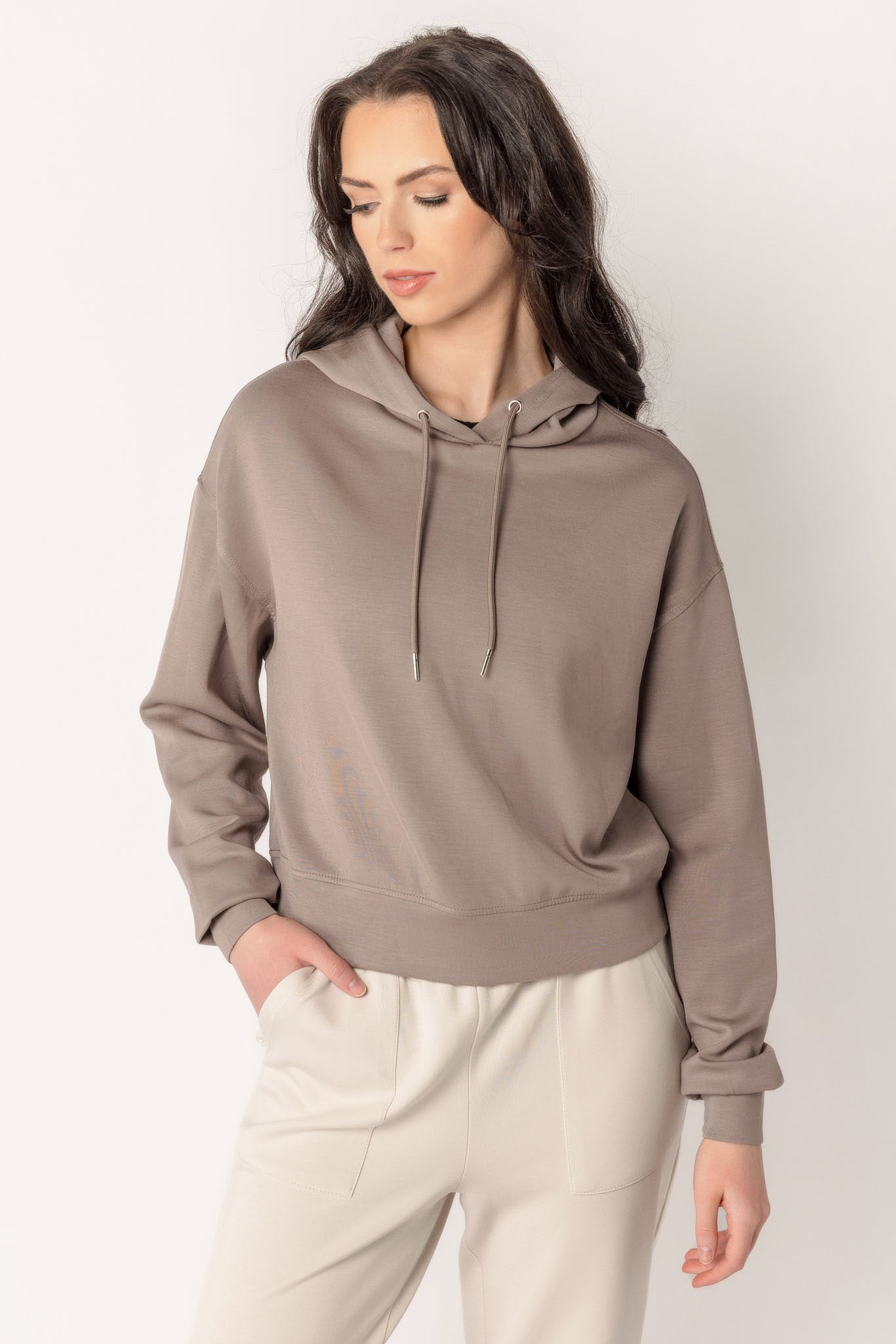 Modal Scuba Cropped Hoodie