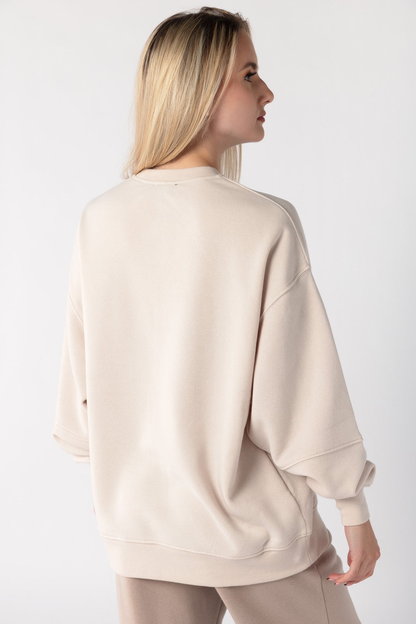 Fleece Crewneck Sweatshirt with Paris Graphic