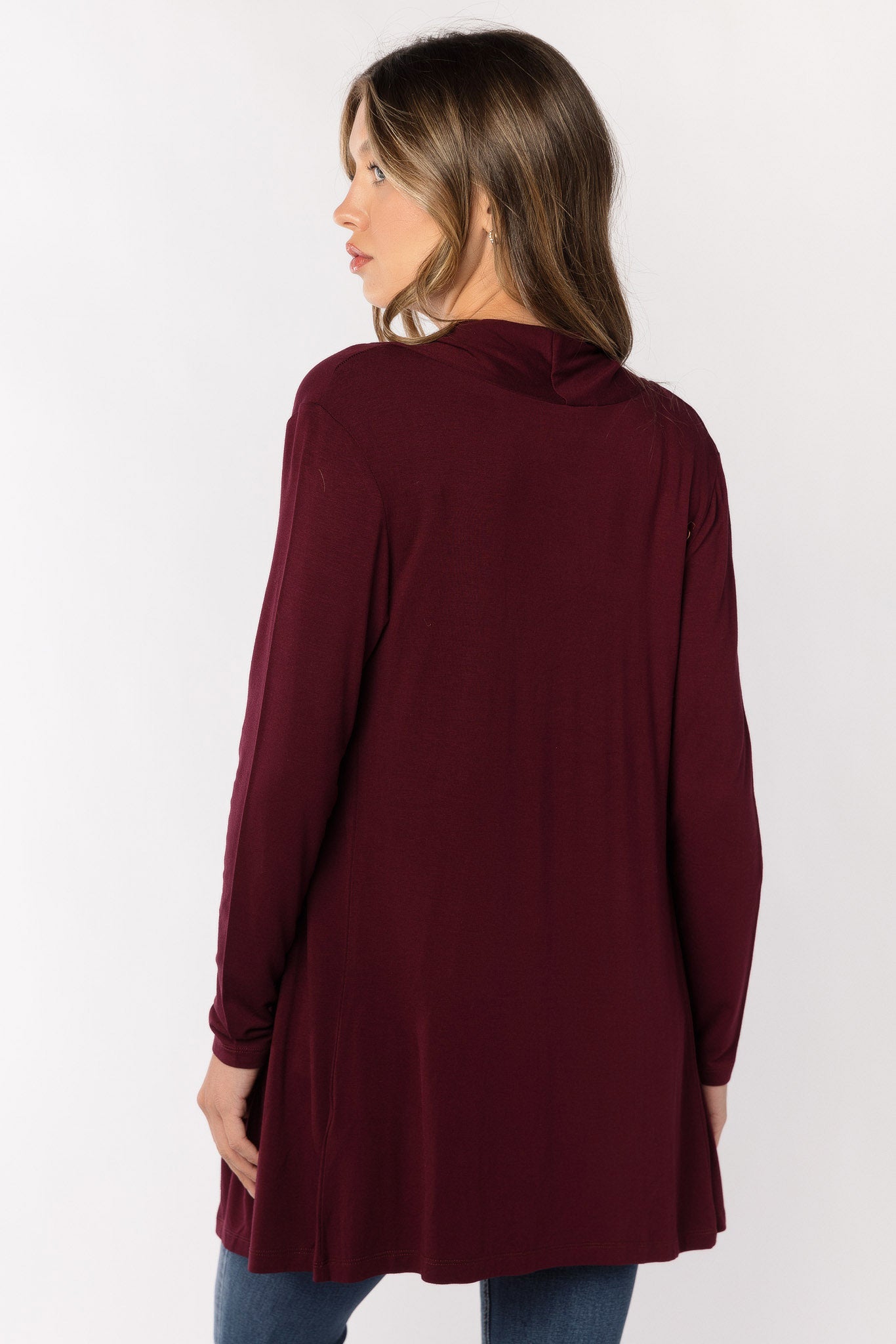 Rayon Long Sleeve Open Cardigan
