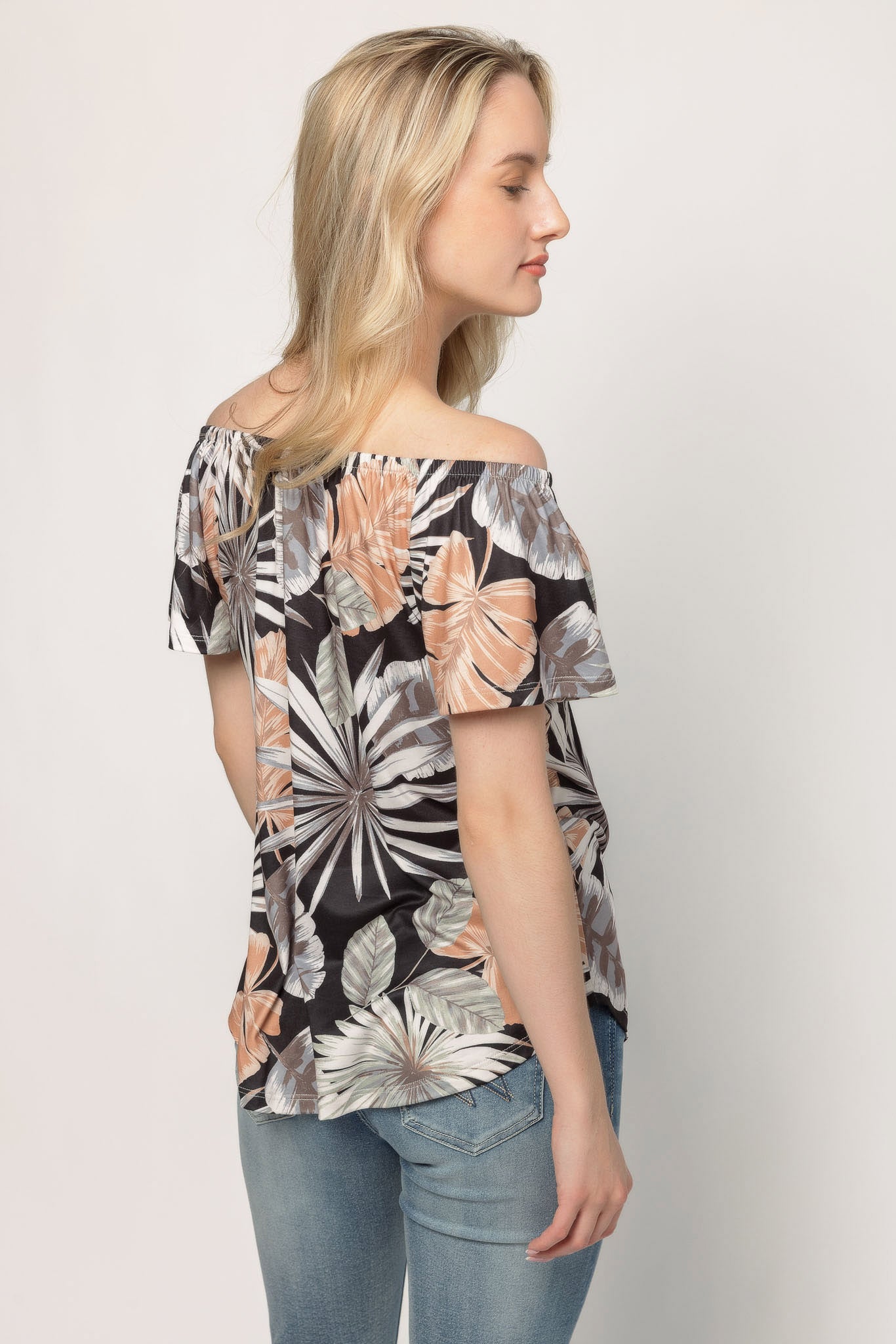 Tropical Off The Shoulder Top