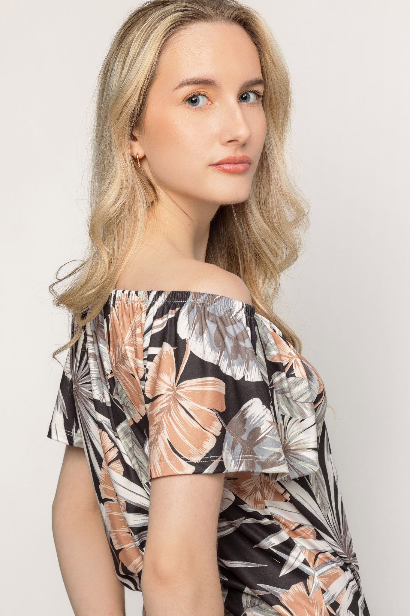 Tropical Off The Shoulder Top