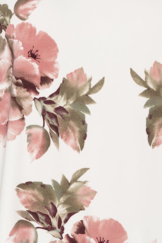 Pink Large Floral Sleeveless V-Neck
