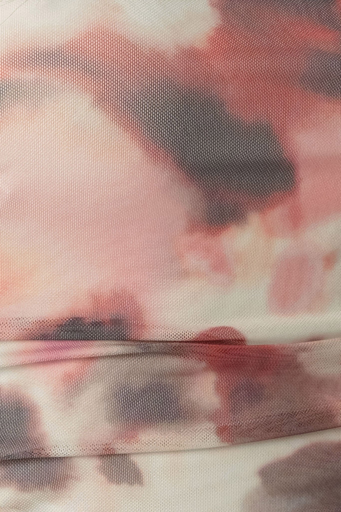 Tie-Dye Mesh Ruched Tube Top