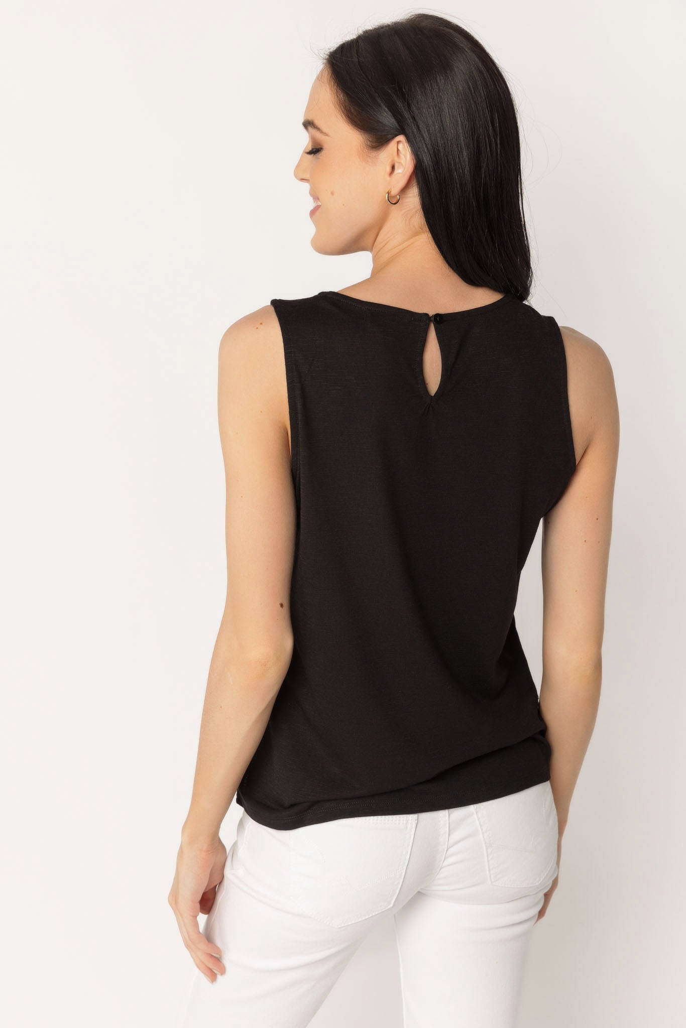 Crochet Lace Sleeveless Slub Top