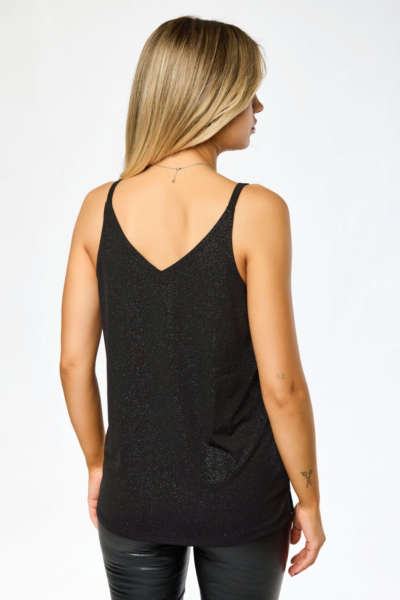 Glitter Double V-Neck Cami