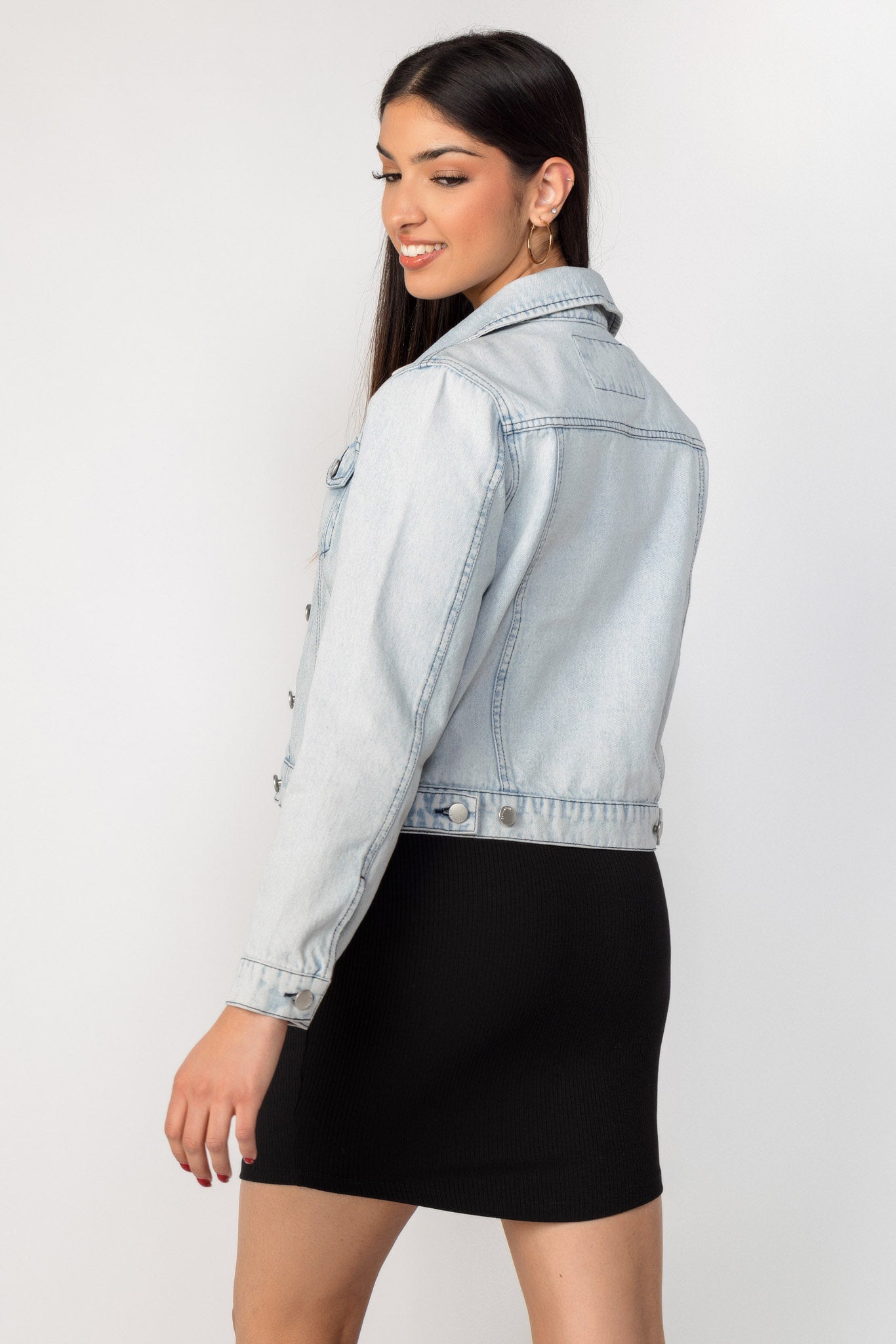 Stoosh Medium Blue Snow Wash Denim Jacket