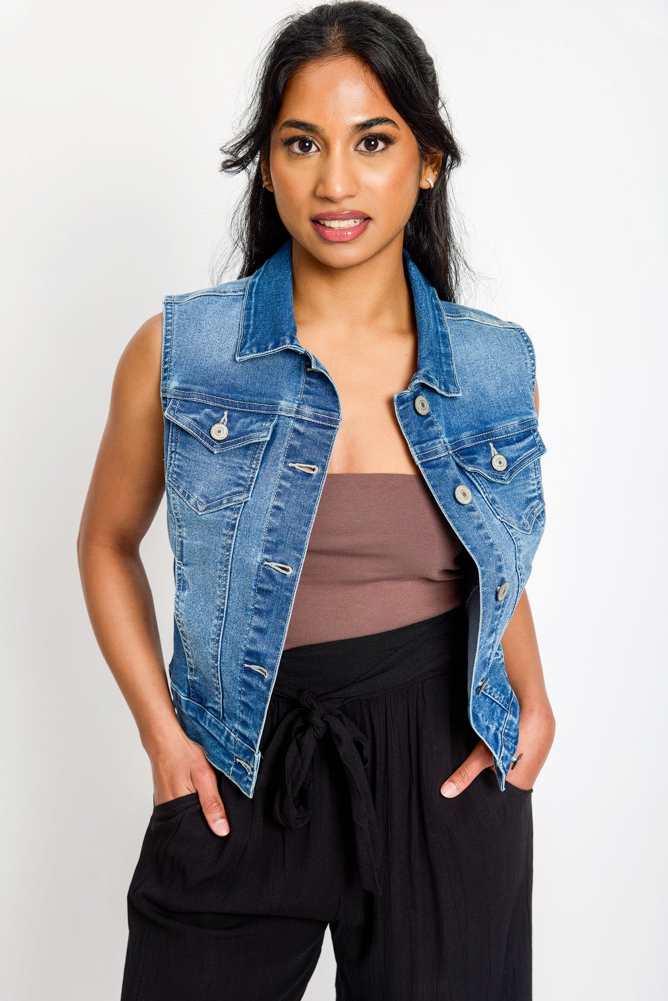 WallFlower Bella Wash Denim Vest