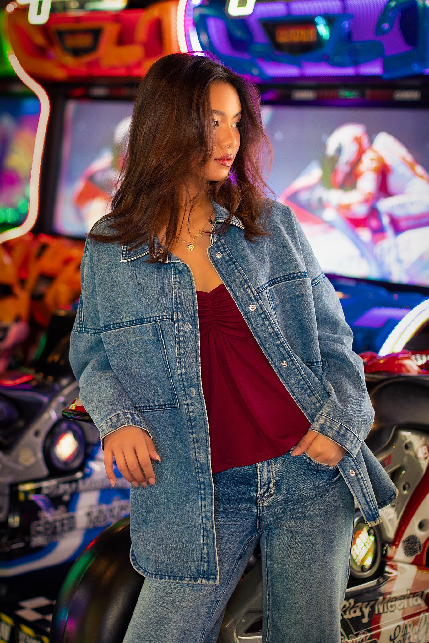 Ashley Vintage Charm Steel Blue Shacket