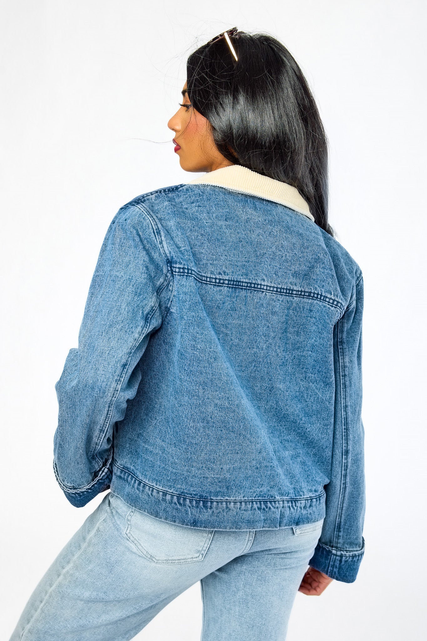 Stoosh Corduroy Collar Denim Jacket
