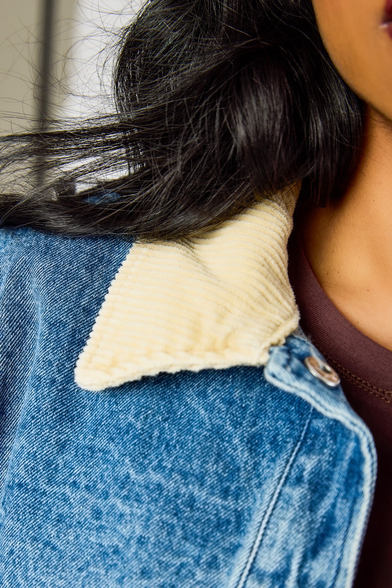 Stoosh Corduroy Collar Denim Jacket