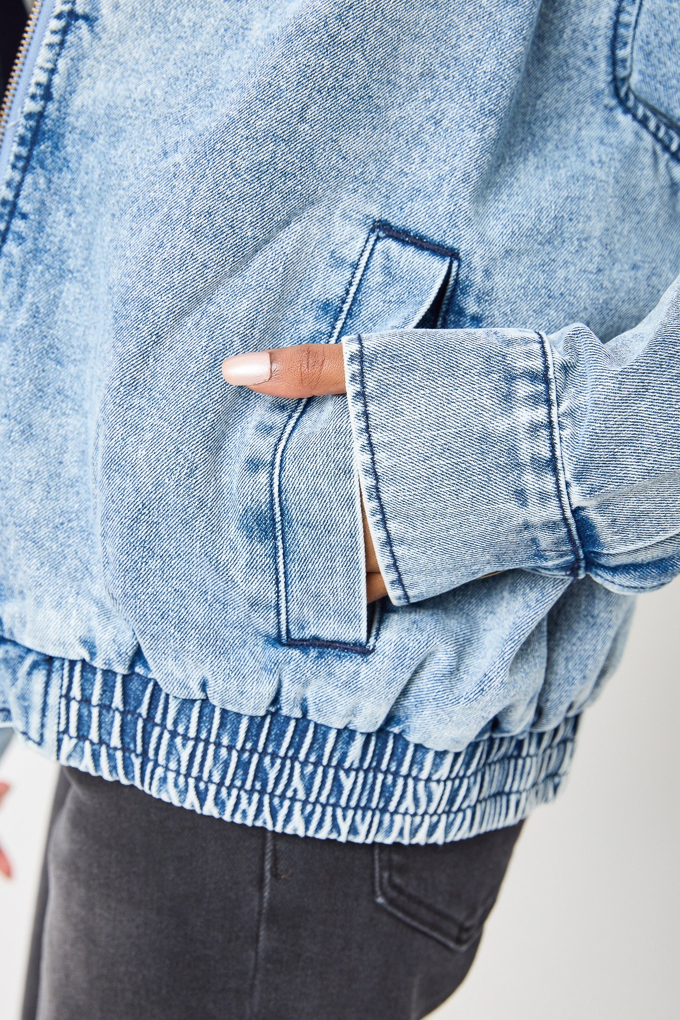 Ashley Oversized Denim Bomber Jacket