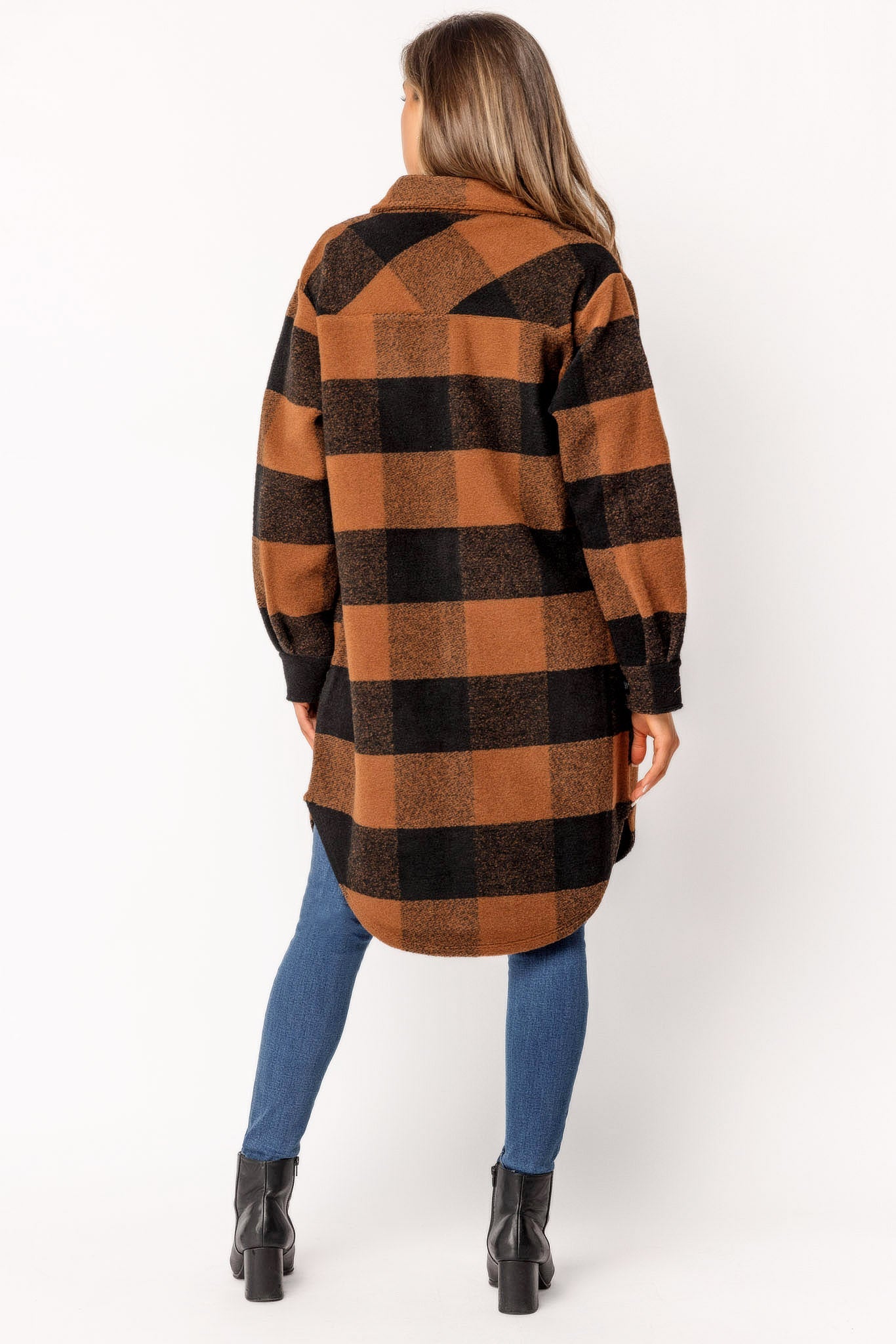 Buffalo Plaid Knit Longline Shacket