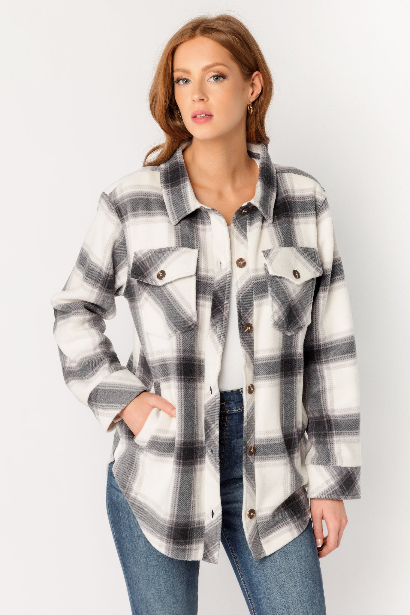 Plaid Polar Fleece Shacket
