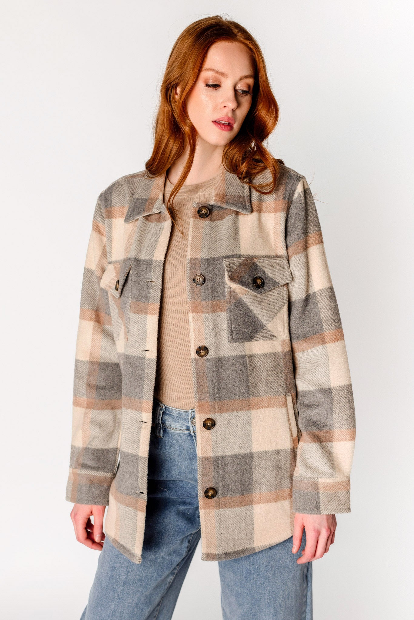 Solana Brushed Plaid Shacket