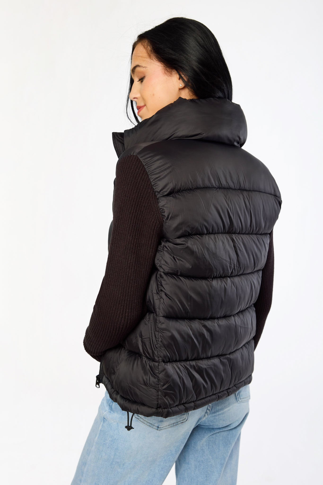 Knitted Sleeve Puffer Jacket