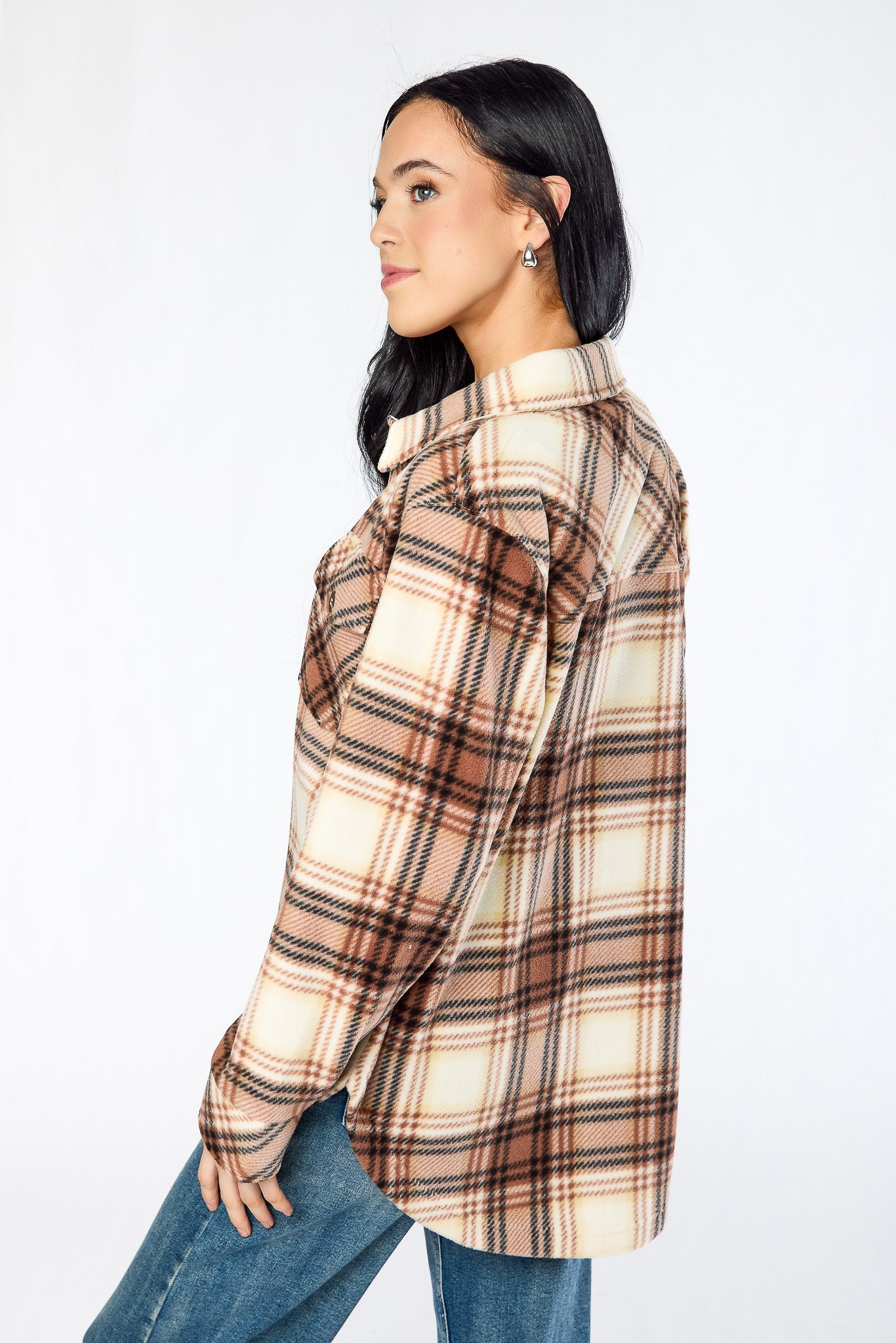 Addison Plaid Polar Fleece Shacket