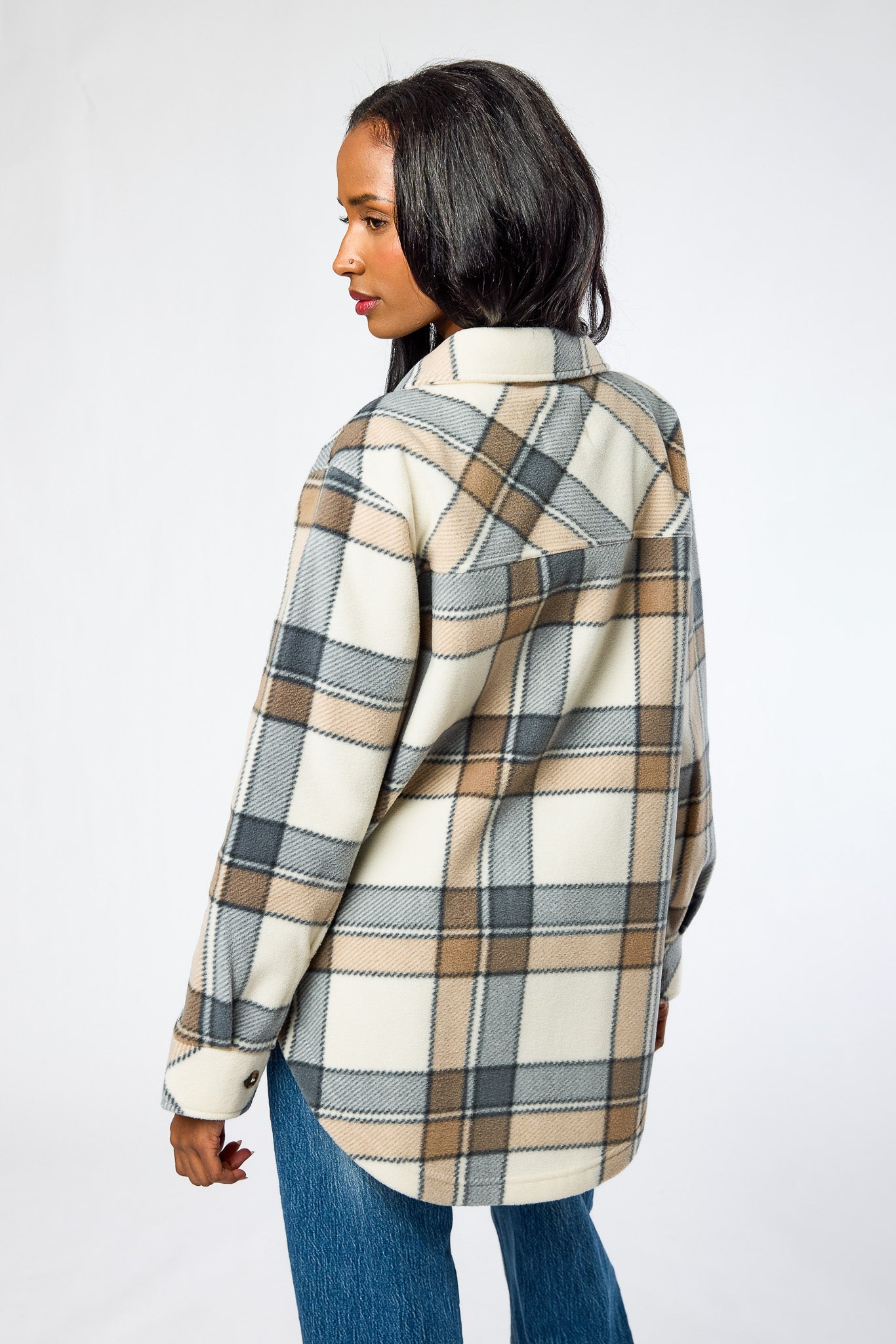 Stella Plaid Polar Fleece Shacket