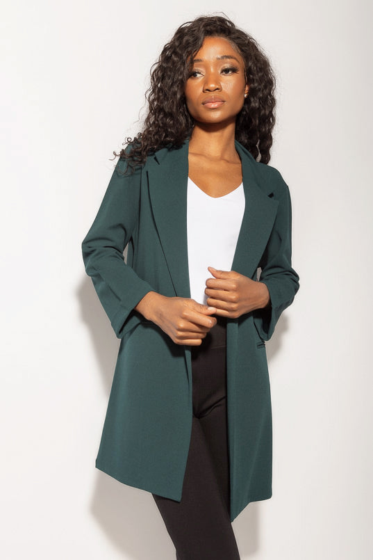 Longline Blazer with Roll-Up Sleeves