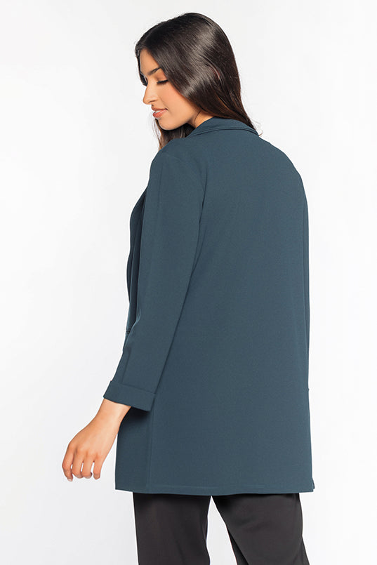 Longline Blazer with Roll-Up Sleeves