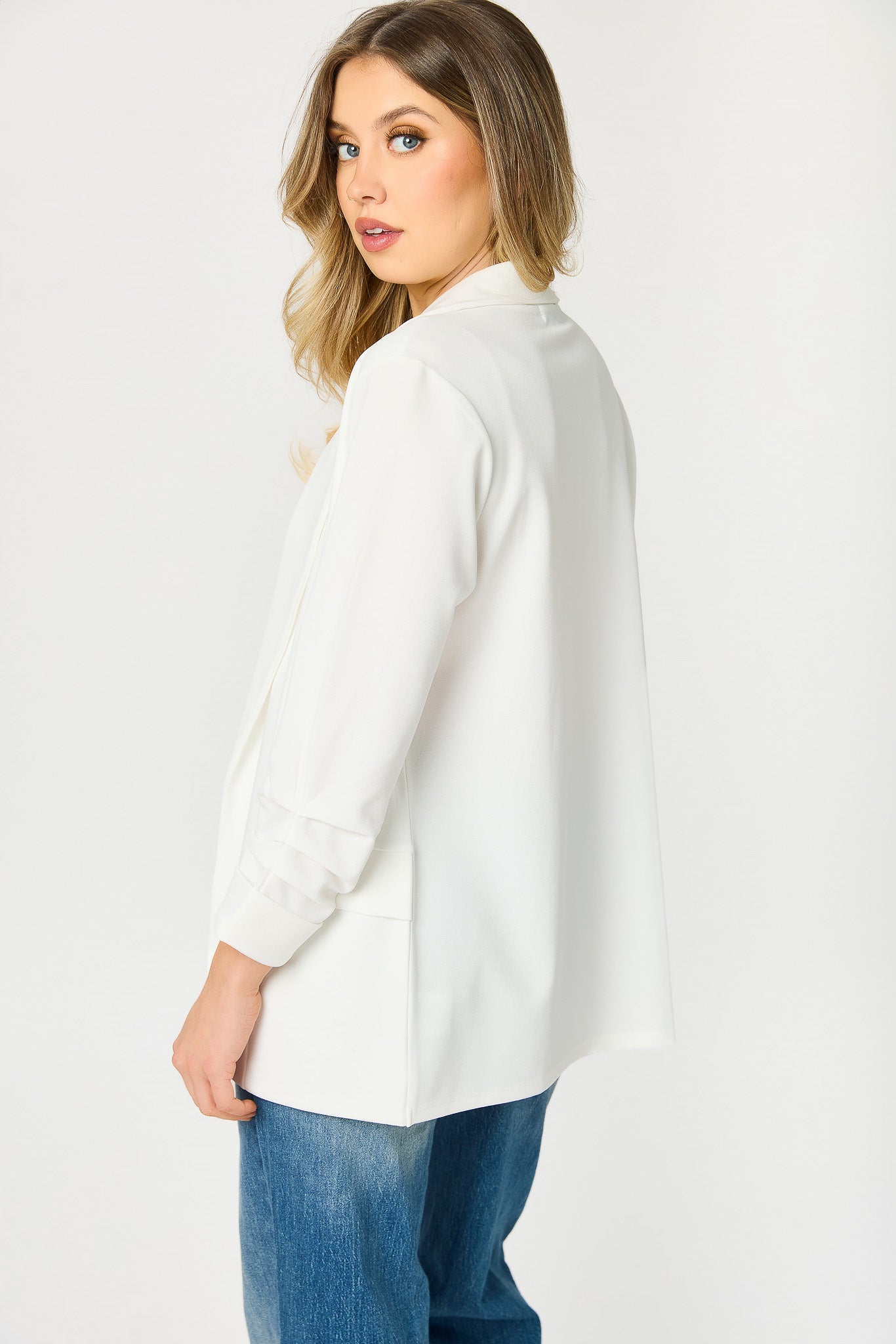 Contour Stretch Crepe Open Blazer