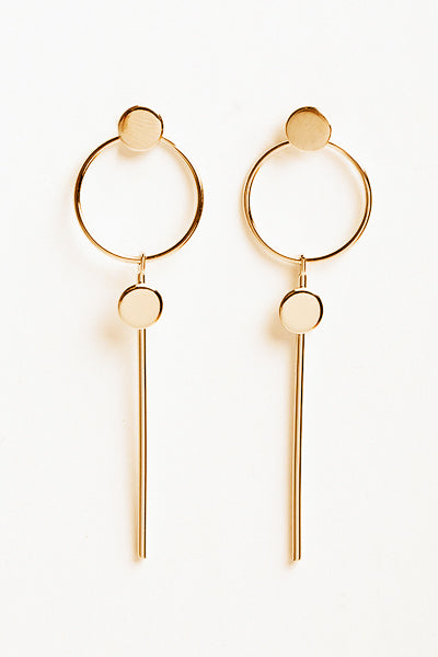 Hoop and Bar Drop Earrings