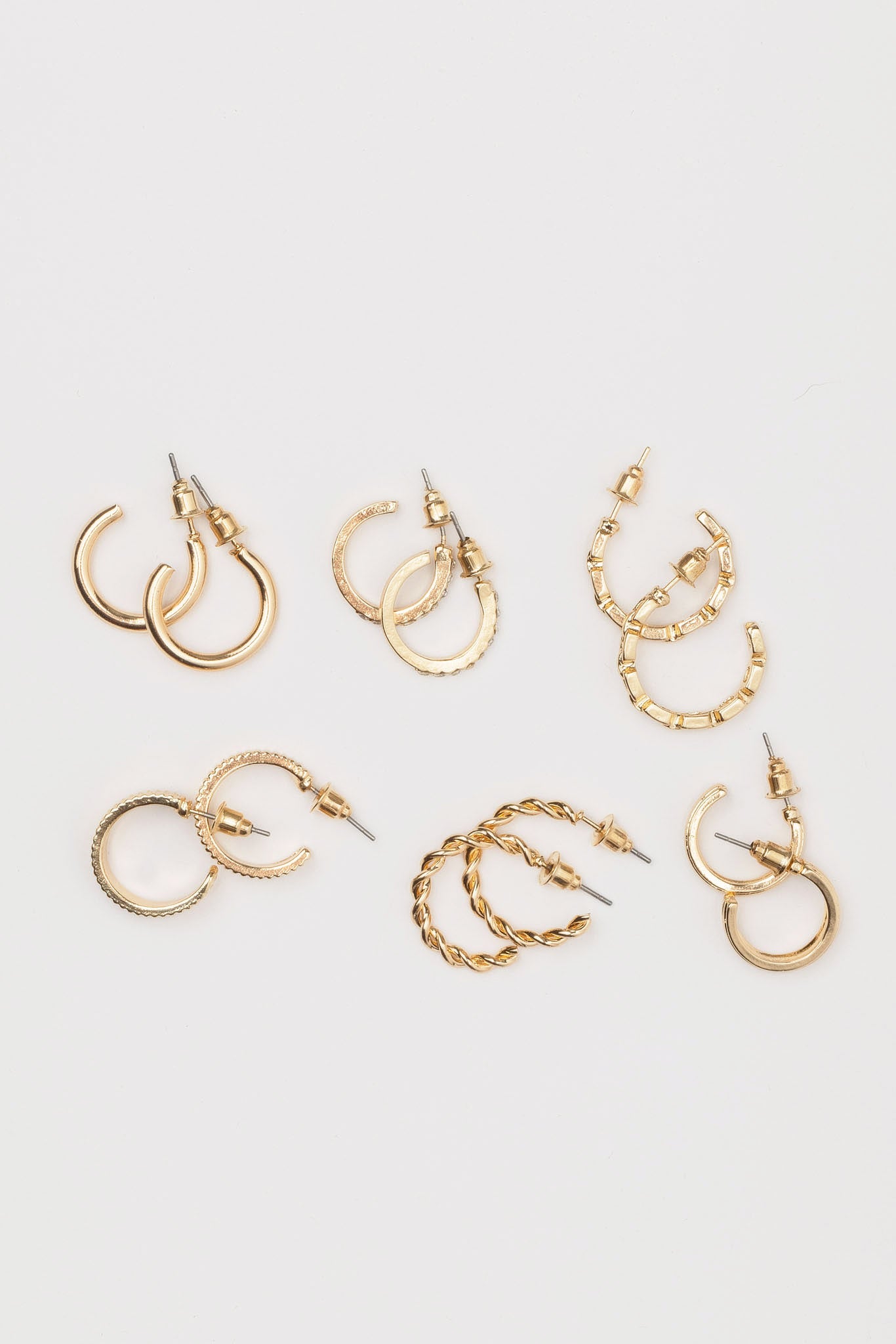 6 Set of Huggie Earrings