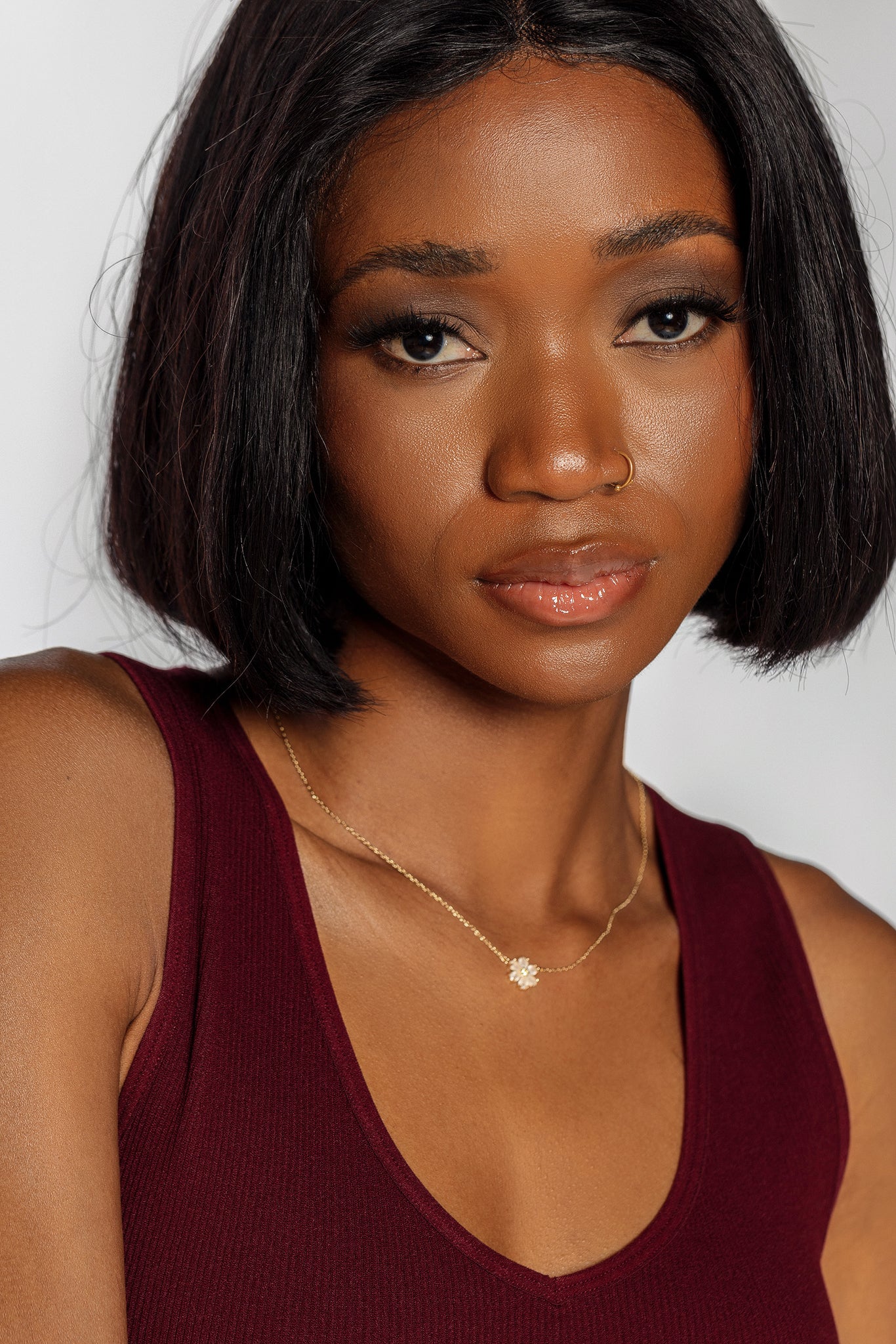 Necklace with Opaque Flower Pendant