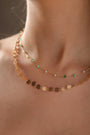 2-Set Necklace with Pastel Beads and Filigree Circles