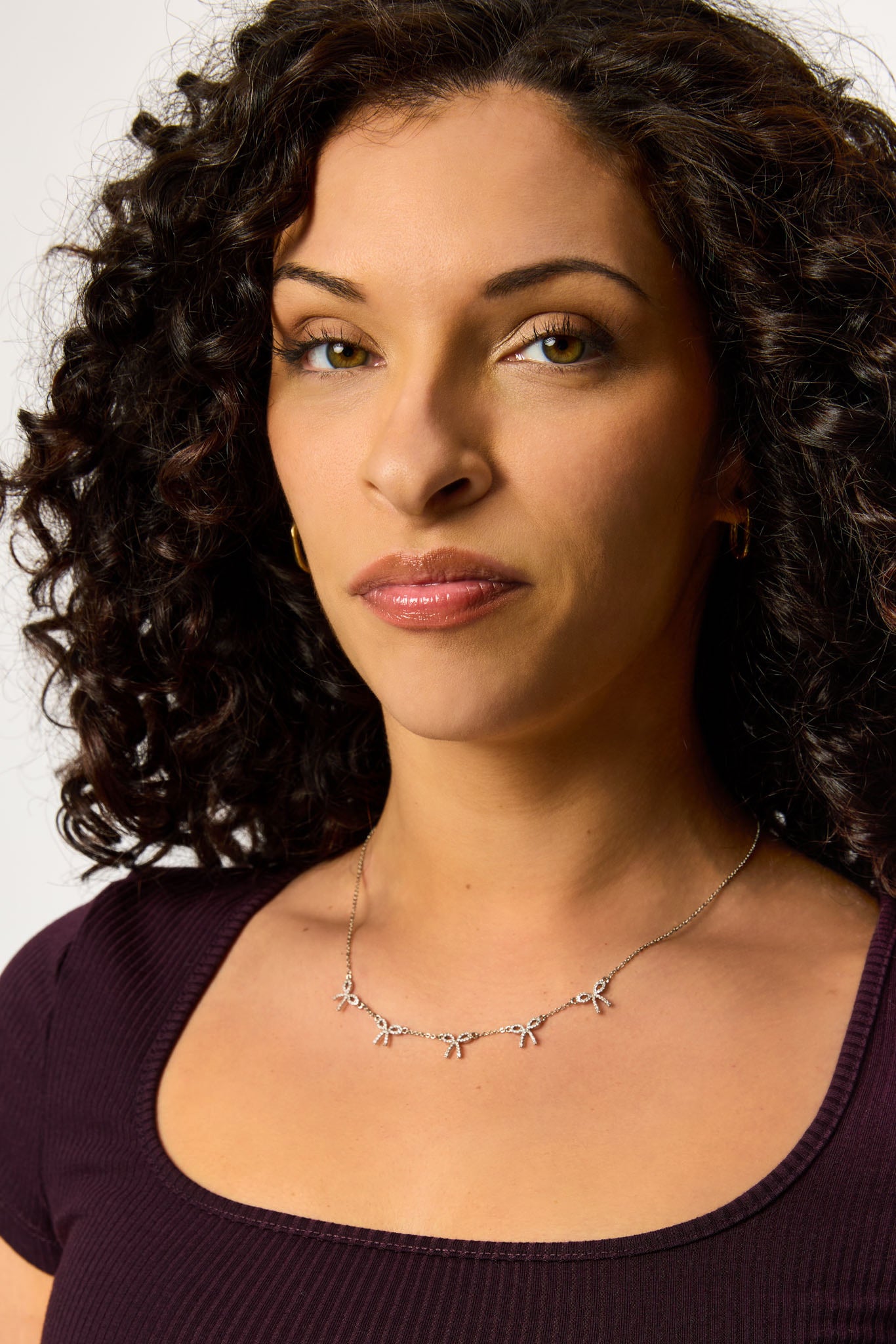 Mini-Rhinestone Bow Necklace