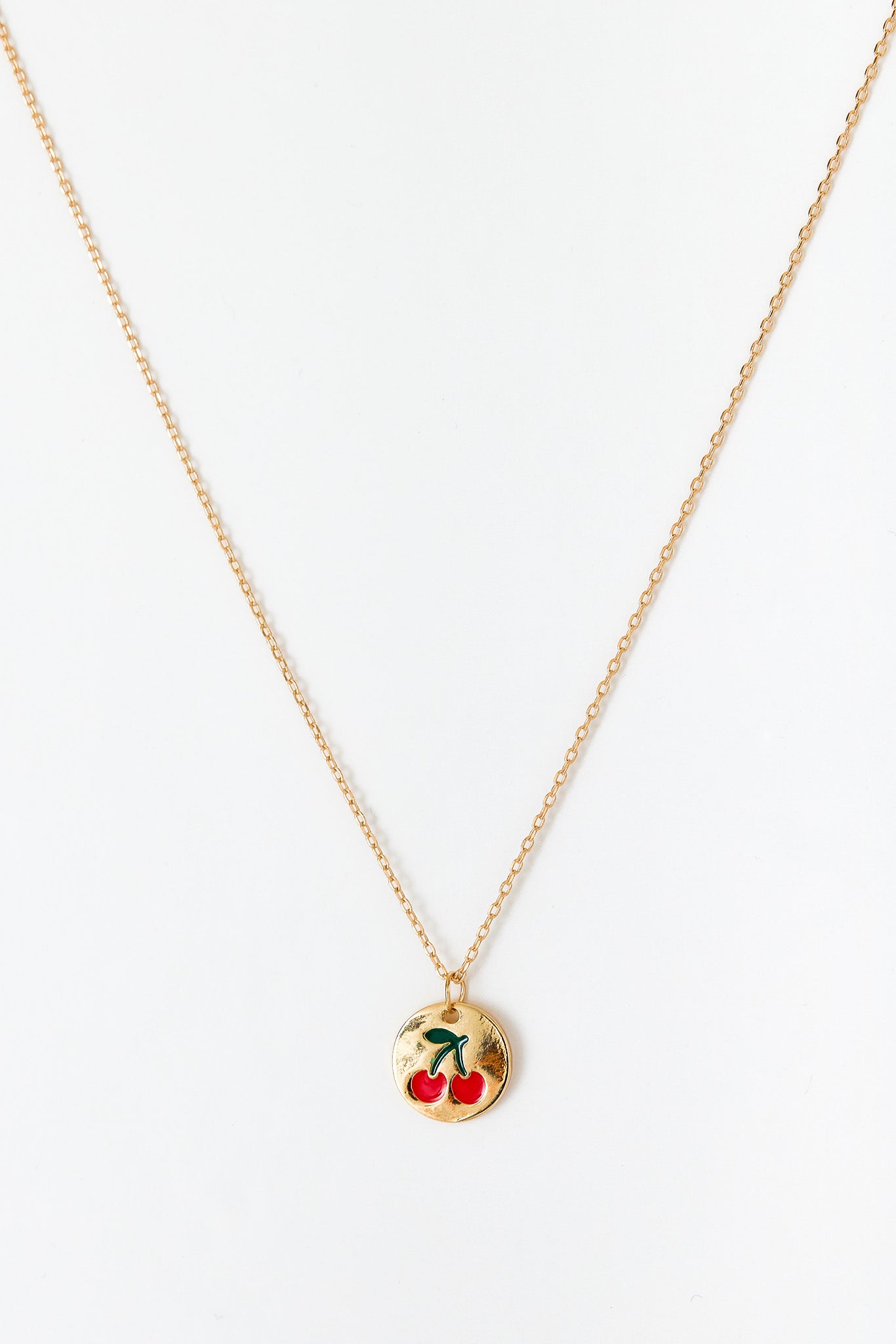 Cherry Coin Pendant Necklace