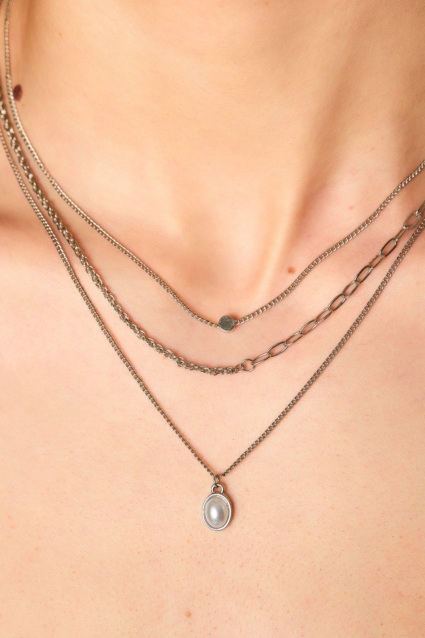 3-Piece Pearl Pendant Necklace Set