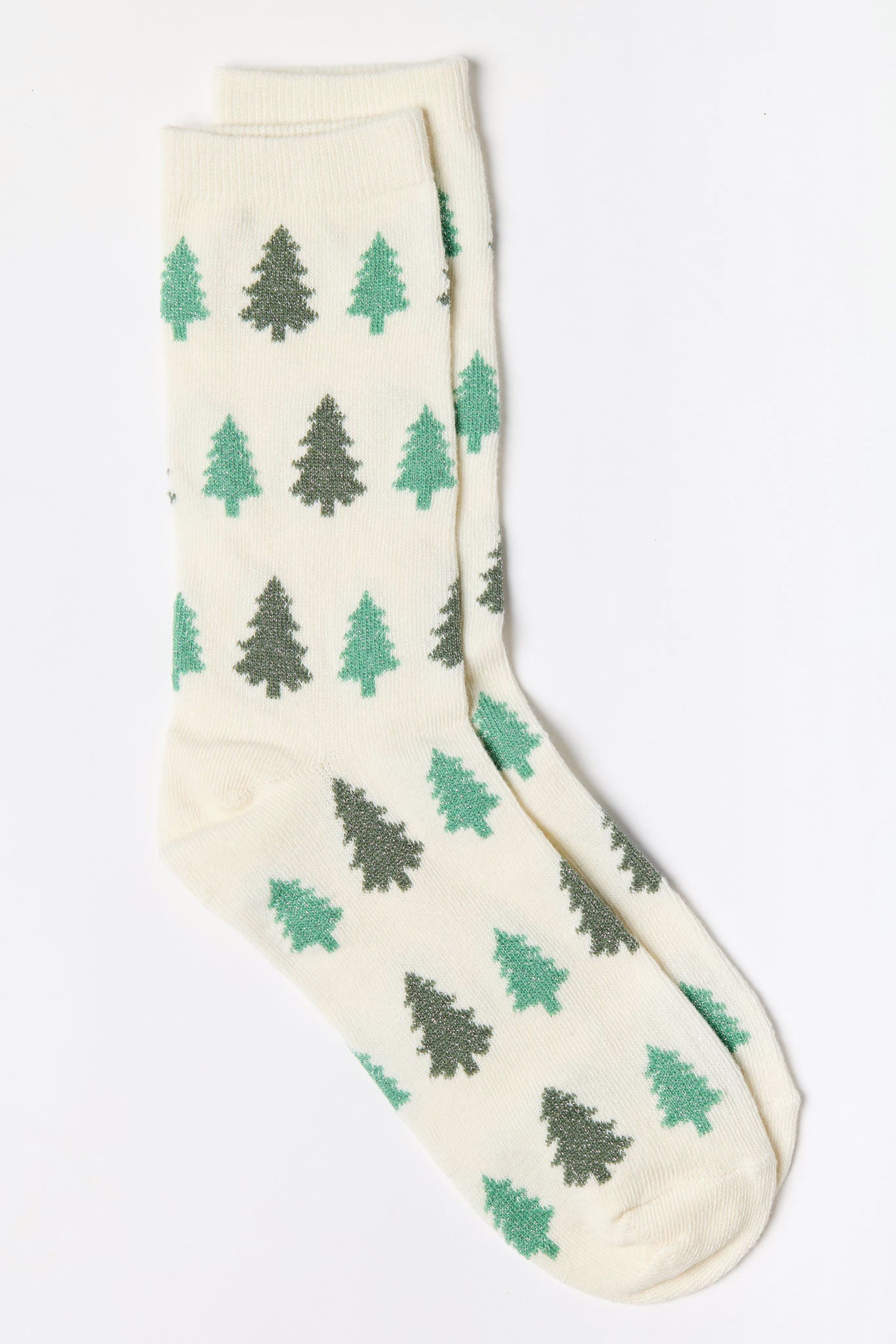 Metallic Christmas Trees Socks