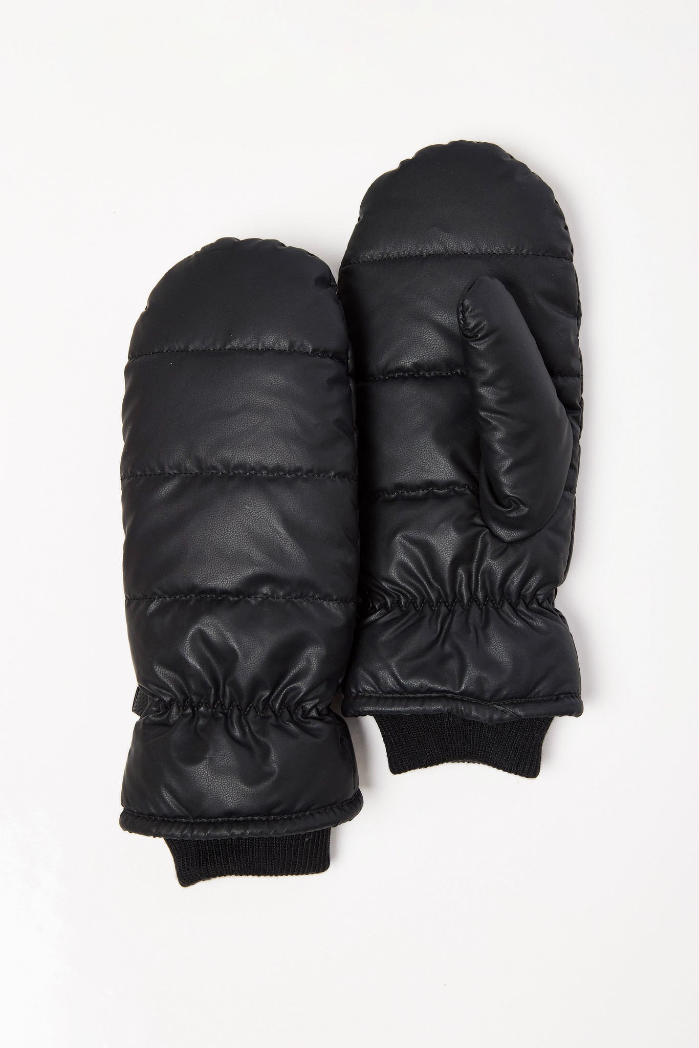 Quilted Puffy Mitt with Knit Cuff and Fleece Lining
