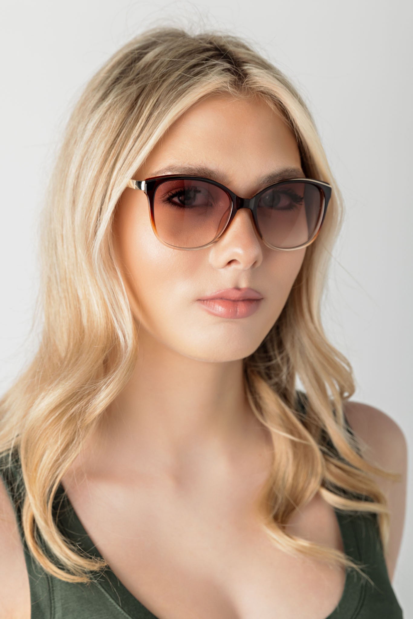 Pantos Sunglasses with Metal Trim and Arms