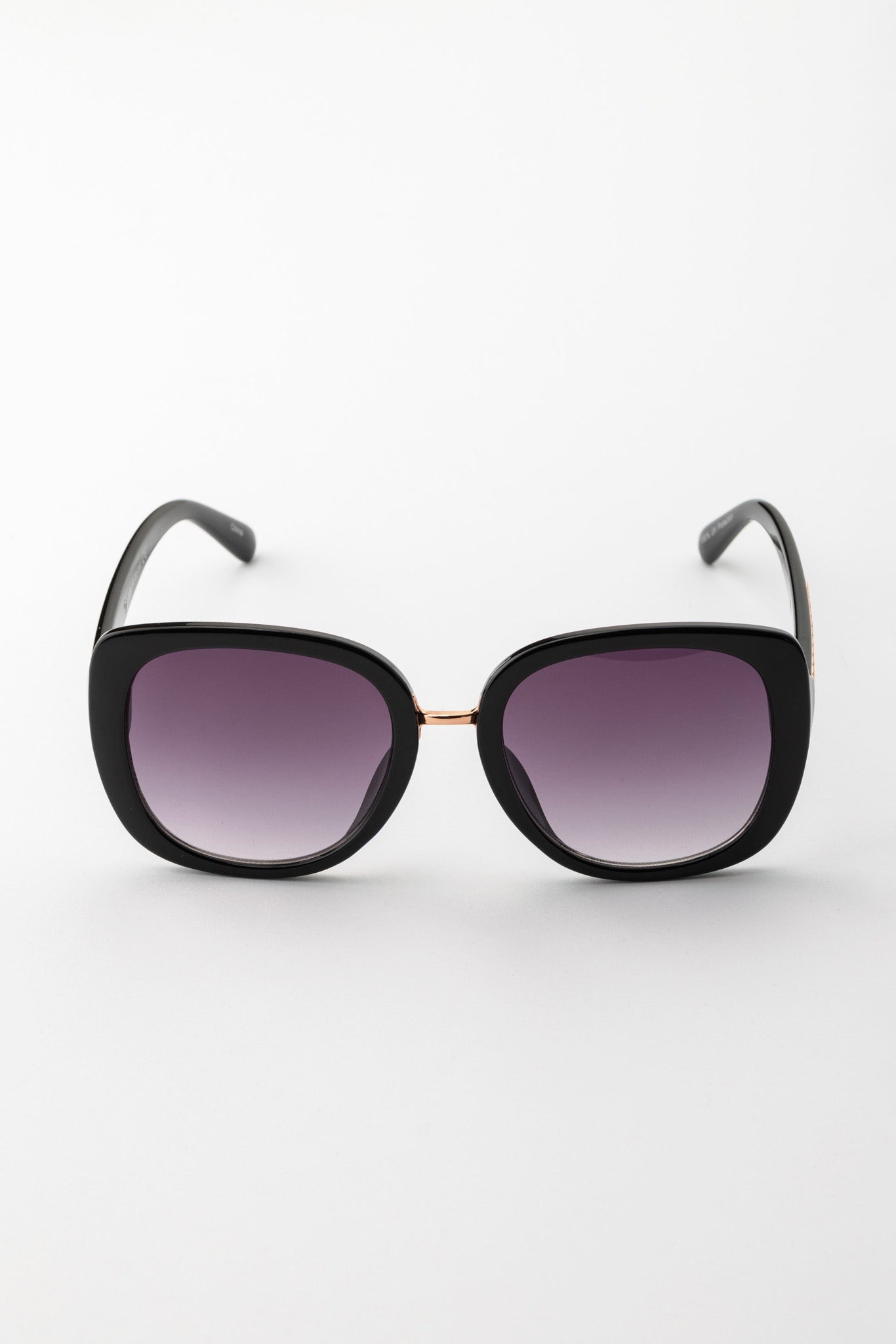 Large Square Sunglasses with Metal Bridge
