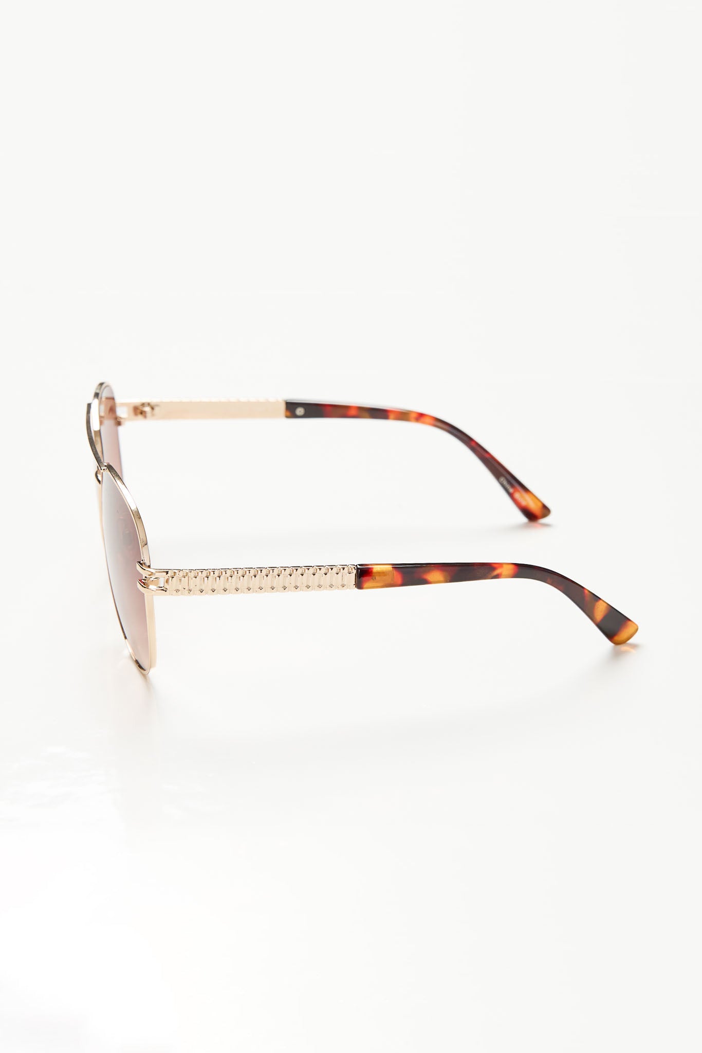 Gold-Trim Aviator Sunglasses